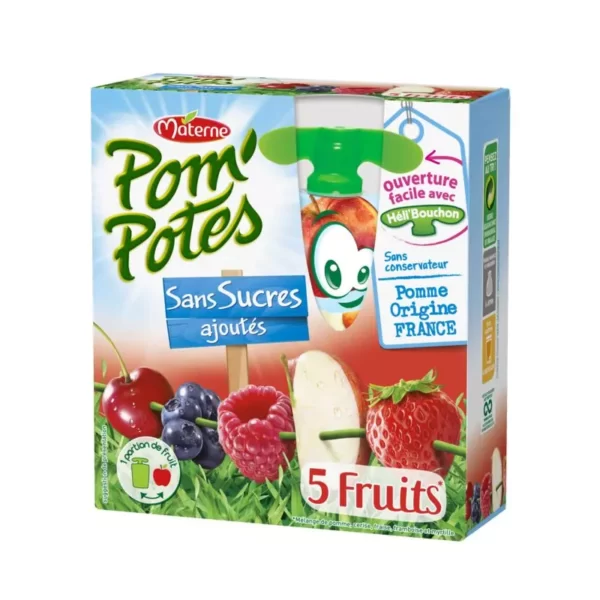 Pom Potes Fruktkompott Rød frukter 4x90g