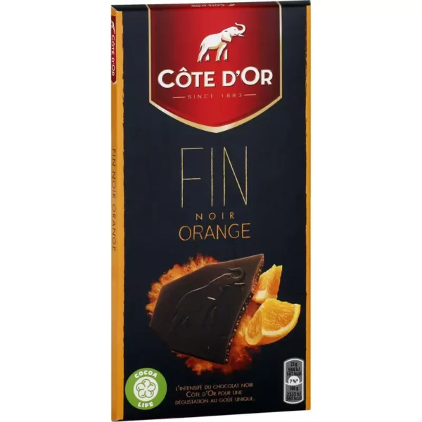 COTE D'OR Tablette de chocolat noir & zestes d'orange 100g