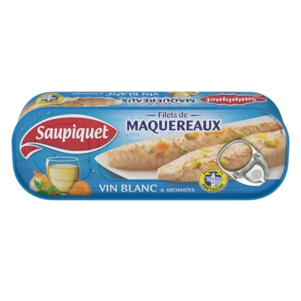 SAUPIQUET Makrellfilet i Hvitvin 176g